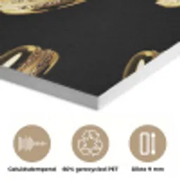 Macarons - Patroon - Goud - Zwart PET vilt klein -closeup_NL