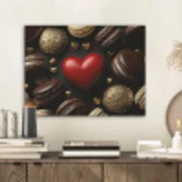 Macarons - Rood - Hart PET vilt klein -sfeer1