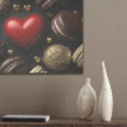 Macarons - Rood - Hart PET vilt klein -sfeer6_closeup