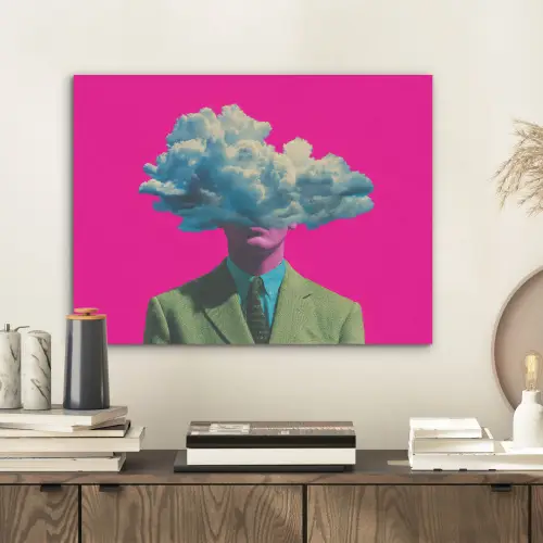 Man - Pak - Wolk - Roze PET vilt klein -sfeer1