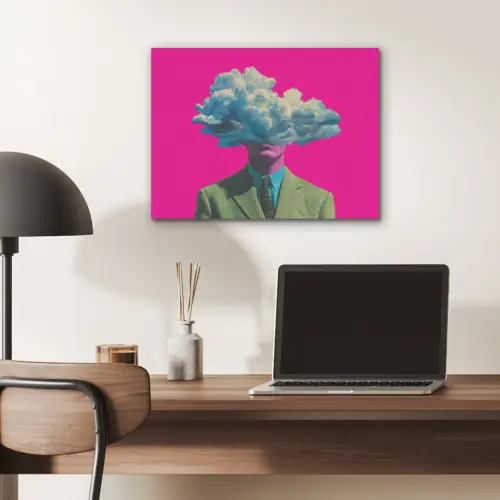 Man - Pak - Wolk - Roze PET vilt klein -sfeer5