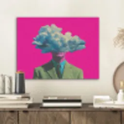 Man - Pak - Wolk - Roze PET vilt klein -sfeer1