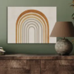 Minimalistisch - Boog - Lijnen - Beige PET vilt klein -sfeer2