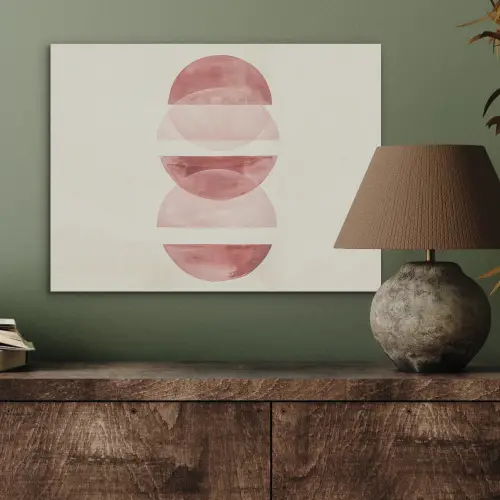 Minimalistisch - Cirkels - Roze PET vilt klein -sfeer2
