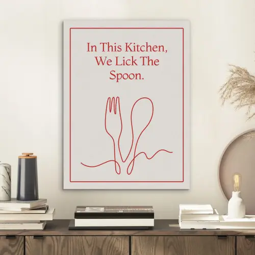 Minimalistisch - Vork - Lepel - Lijntekening PET vilt klein -sfeer1