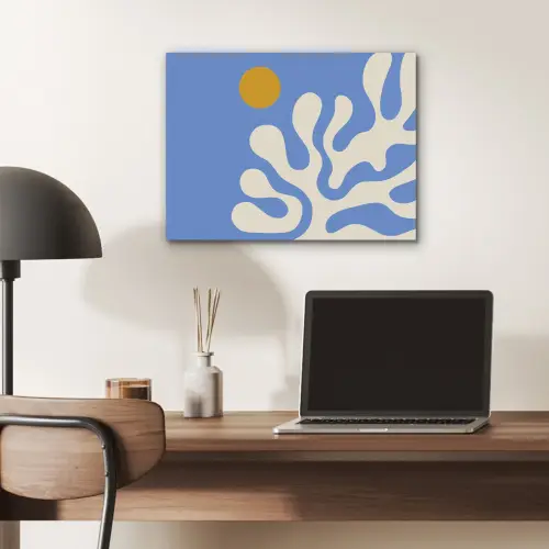 Minimalistisch - Organisch patroon - Blauw PET vilt klein -sfeer5