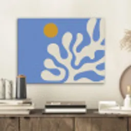 Minimalistisch - Organisch patroon - Blauw PET vilt klein -sfeer1