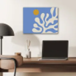 Minimalistisch - Organisch patroon - Blauw PET vilt klein -sfeer5