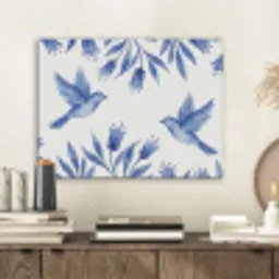 Modern - Vogels - Delfts - Blauw PET vilt klein -sfeer1