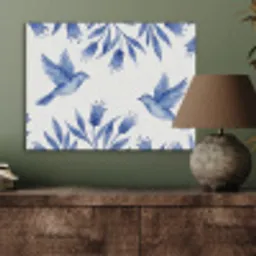 Modern - Vogels - Delfts - Blauw PET vilt klein -sfeer2