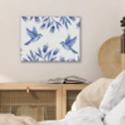 Modern - Vogels - Delfts - Blauw PET vilt klein -sfeer3