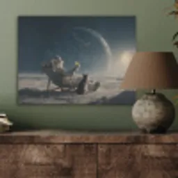 Maan - Kat - Astronaut - Ruimte PET vilt klein -sfeer2