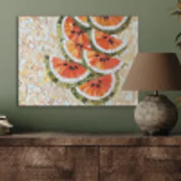 Mozaïek - Watermeloen - Rood - Pitten PET vilt klein -sfeer2