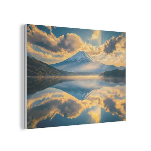 Berg - Rivier - Zonsondergang PET vilt klein -3d