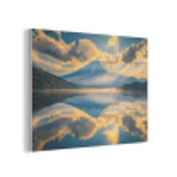 Berg - Rivier - Zonsondergang PET vilt klein -3d