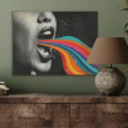 Mond - Golven - Regenboog PET vilt klein -sfeer2