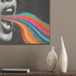 Mond - Golven - Regenboog PET vilt klein -sfeer6_closeup