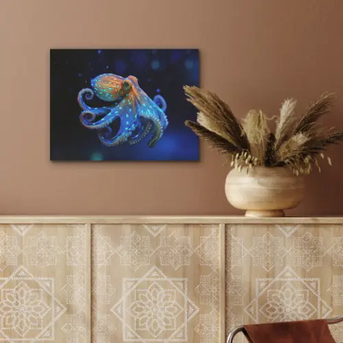 Octopus - Stippen - Blauw - Zee PET vilt klein -sfeer4