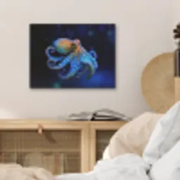 Octopus - Stippen - Blauw - Zee PET vilt klein -sfeer3