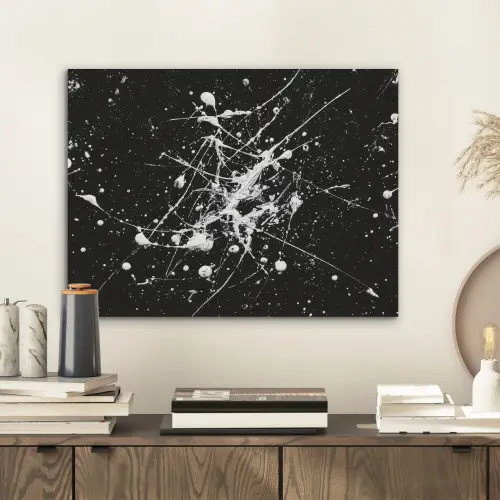 Verfspatten - Wit - Abstract - Explosie PET vilt klein -sfeer1
