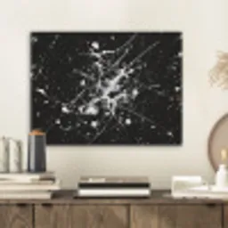 Verfspatten - Wit - Abstract - Explosie PET vilt klein -sfeer1