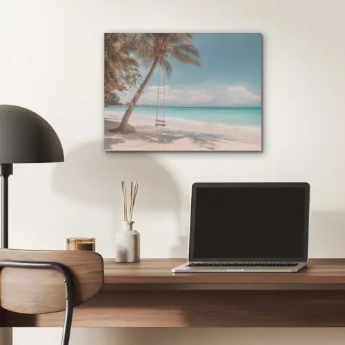 Palmboom - Schommel - Strand - Lucht PET vilt klein -sfeer5