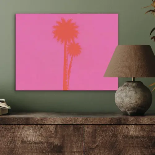 Palmbomen - Modern - Roze PET vilt klein -sfeer2