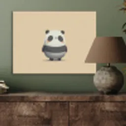 Panda - Beige - Minimalistisch PET vilt klein -sfeer2