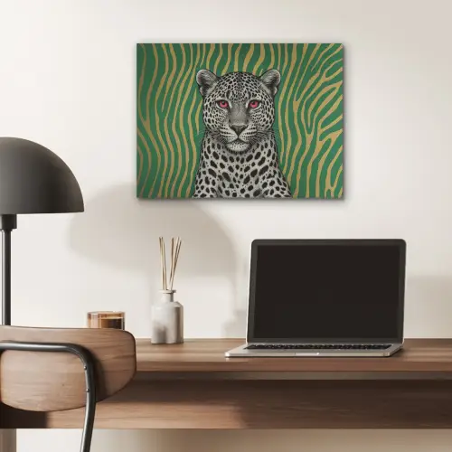 Panter - Zebrapatroon - Groen PET vilt klein -sfeer5