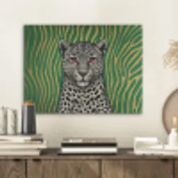 Panter - Zebrapatroon - Groen PET vilt klein -sfeer1