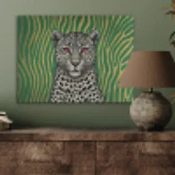 Panter - Zebrapatroon - Groen PET vilt klein -sfeer2