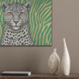 Panter - Zebrapatroon - Groen PET vilt klein -sfeer6_closeup