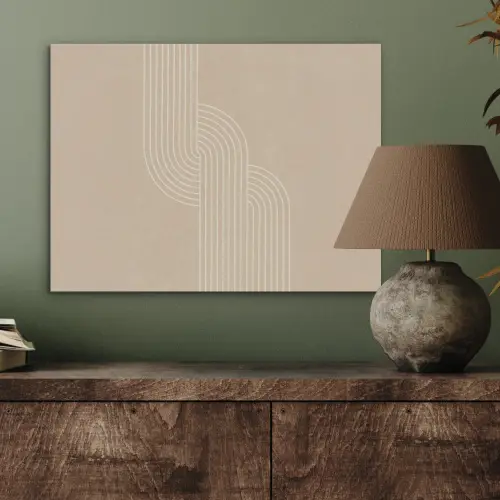 Parallelle lijnen - Lichte textuur - Beige PET vilt klein -sfeer2