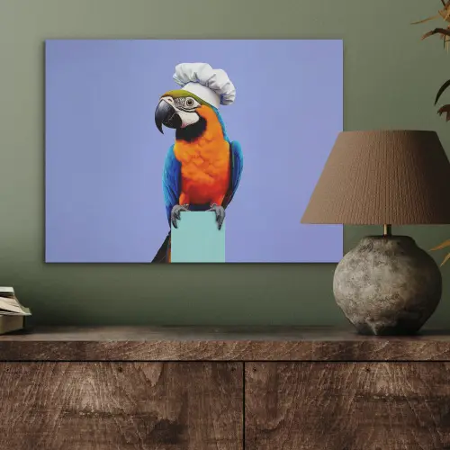Papegaai - Koksmuts - Vogel - Leuk PET vilt klein -sfeer2