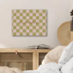 Patroon - Geblokt - Olijfgroen - Amore PET vilt klein -sfeer3