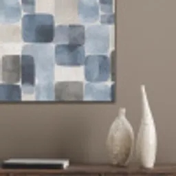 Patroon - Blauw - Vierkanten PET vilt klein -sfeer6_closeup