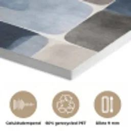 Patroon - Blauw - Vierkanten PET vilt klein -closeup_NL