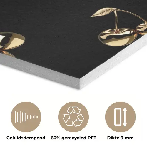 Patroon - Kersen - Goud - Chrome PET vilt klein -closeup_NL