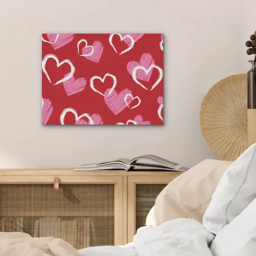 Patroon - Hartjes - Roze - Valentijn PET vilt klein -sfeer3
