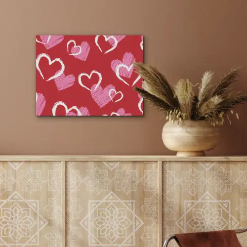Patroon - Hartjes - Roze - Valentijn PET vilt klein -sfeer4