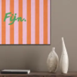 Patroon - Oranje - Fijn - Strepen PET vilt klein -sfeer6_closeup