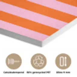 Patroon - Oranje - Fijn - Strepen PET vilt klein -closeup_NL