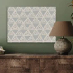 Patroon - Driehoek - Blauw - Grijs PET vilt klein 837 -sfeer2