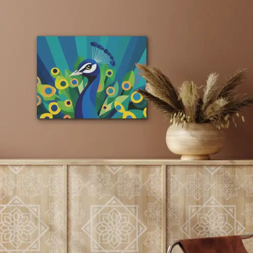 Pauw - Cirkels - Blauw PET vilt klein -sfeer4