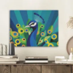 Pauw - Cirkels - Blauw PET vilt klein -sfeer1