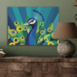 Pauw - Cirkels - Blauw PET vilt klein -sfeer2