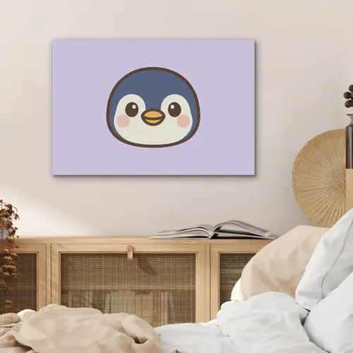 Pinguïn - Paars - Schattig PET vilt middel -sfeer3