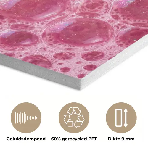 Roze - Schuim - Bubbels PET vilt klein -closeup_NL