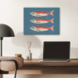 Vissen - Rood - Blauw PET vilt klein -sfeer5