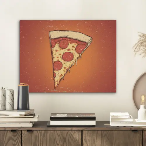 Pizza - Kaas - Rood - Pepperoni PET vilt klein -sfeer1